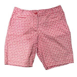 Talbots Shorts Pink with White Angel Fish Pattern Size 8P